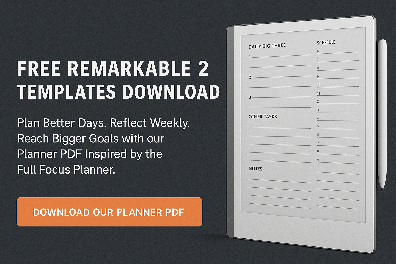 Free Planner PDF for paper tablets